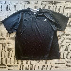 Y2K Starter Men's Black V-Neck Mesh Jersey Shirt